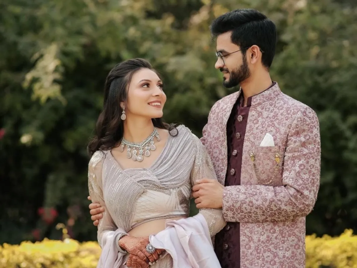 Aarav & Meera engagement portrait